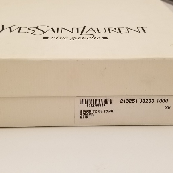 NEW Black Yves Saint LaurentThong Flip Flops YSL - Picture 7 of 8